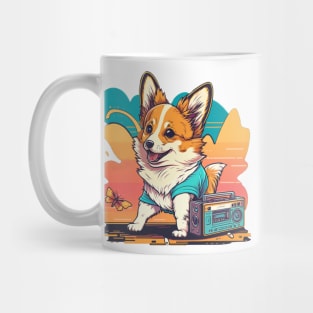 Cartoon Corgi on the Beach on the beach Mug